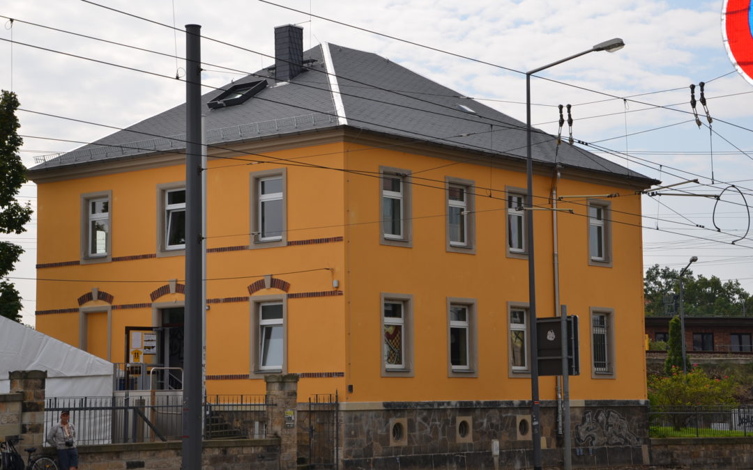 Fanhaus Dynamo Dresden mit rekonstruierter Fassade
